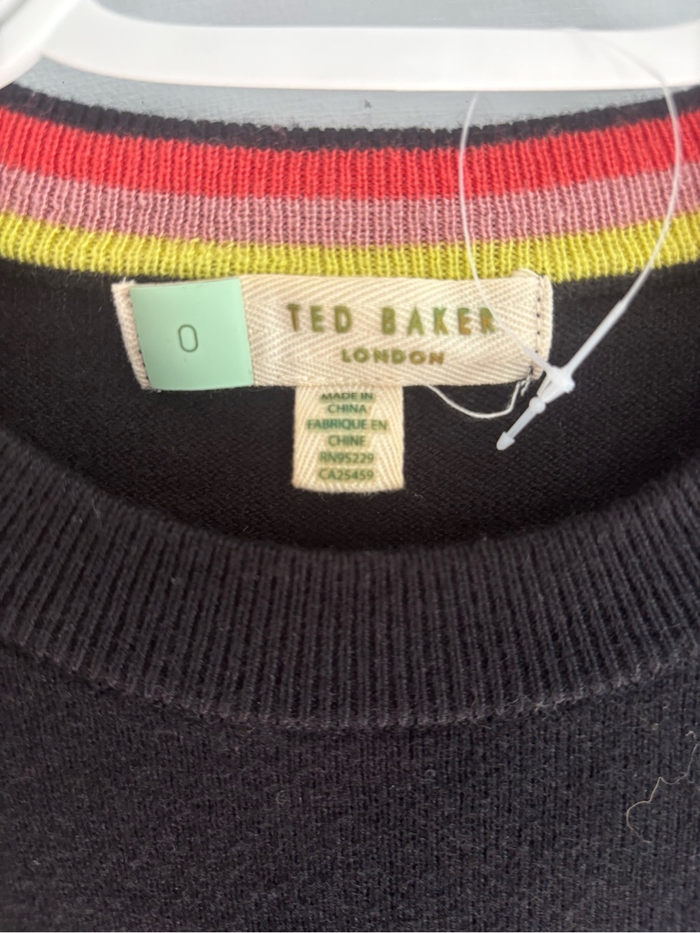 Ted Baker Black Crewneck Sweater with Chevron and Star Motif - Picture 2 of 5